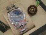 Rolex replica datejust acciaio oyster blue roman orologio replica copia imitazione 4us236 - immagine 4