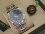 Rolex replica datejust acciaio oyster blu roman orologio replica copia imitazione 4us282 - immagine 5