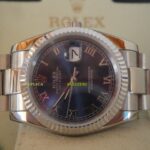 Rolex replica datejust acciaio oyster blu roman orologio replica copia imitazione 4us282