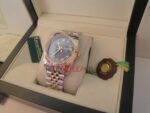 Rolex replica datejust acciaio oro blu brillantini jubilèè orologio replica copia imitazione 4us256 - immagine 6