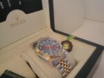 Rolex replica datejust acciaio oro blu brillantini jubilèè orologio replica copia imitazione 4us256 - immagine 8