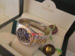 Rolex replica datejust acciaio oro blu brillantini jubilèè orologio replica copia imitazione 4us256 - immagine 4