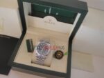 Rolex replica datejust acciaio black brillantini jubilèè orologio replica copia imitazione 4us230 - immagine 5