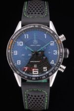 Tag-Heuer replica gran carrera chrono mclaren black dial strip rubber imitazione replica orologio 4us299 - immagine 4