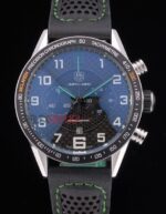 Tag-Heuer replica gran carrera chrono mclaren black dial strip rubber imitazione replica orologio 4us299