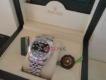 Rolex replica datejust acciaio black brillantini jubilèè orologio replica copia imitazione 4us230 - immagine 7