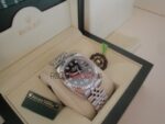 Rolex replica datejust acciaio black brillantini jubilèè orologio replica copia imitazione 4us230 - immagine 6
