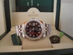 Rolex replica datejust acciaio black brillantini jubilèè orologio replica copia imitazione 4us230 - immagine 3