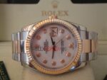 Rolex replica datejust acciaio oro madreperla brillantini oyster orologio replica copia imitazione 4us262
