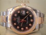 Rolex replica datejust acciaio oro black brillantini oyster orologio replica copia imitazione 4us255