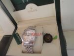Rolex replica datejust acciaio jubilèè argentèè brillantini orologio replica copia imitazione 4us237 - immagine 6