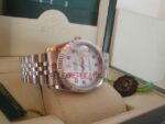 Rolex replica datejust acciaio jubilèè argentèè brillantini orologio replica copia imitazione 4us237 - immagine 3