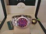Rolex replica datejust acciaio oyster nero blue orologio replica copia imitazione 4us235 - immagine 6