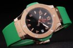 Hublot replica automatic vendome green rose gold collection strip rubber orologio replica copia 4us304 - immagine 5