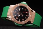 Hublot replica automatic vendome green rose gold collection strip rubber orologio replica copia 4us304 - immagine 4