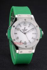 Hublot replica automatic vendome acciaio green collection strip rubber orologio replica copia 4us307 - immagine 3