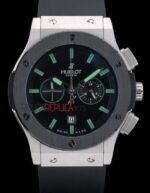 Hublot replica big bang chrono acciaio black strip rubber orologio replica copia 4us312