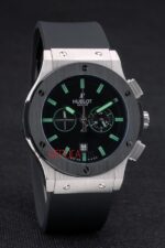 Hublot replica big bang chrono acciaio black strip rubber orologio replica copia 4us312 - immagine 4