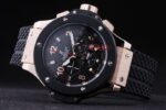 Hublot replica big bang chrono rose gold black strip rubber orologio replica copia 4us313 - immagine 5