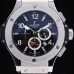 Hublot replica big bang chrono acciaio black dial strip rubber orologio replica copia 4us314
