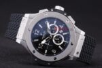 Hublot replica big bang chrono acciaio black dial strip rubber orologio replica copia 4us314 - immagine 5