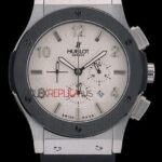 Hublot replica big bang chrono acciaio argentèè dial strip rubber orologio replica copia 4us315