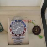 Rolex replica GMT master II rosso blu ceramichon new basilea oro bianco orologio replica copia imitazione 4us272