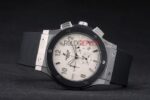 Hublot replica big bang chrono acciaio argentèè dial strip rubber orologio replica copia 4us315 - immagine 5