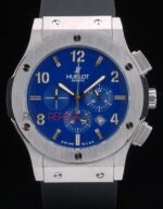 Hublot replica big bang chrono acciaio blue dial strip rubber orologio replica copia 4us316