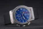 Hublot replica big bang chrono acciaio blue dial strip rubber orologio replica copia 4us316 - immagine 6