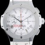 Hublot replica big bang chrono acciaio white dial strip rubber orologio replica copia 4us317