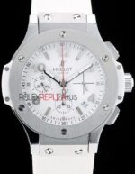 Hublot replica big bang chrono acciaio white dial strip rubber orologio replica copia 4us317