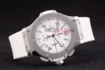 Hublot replica big bang chrono acciaio white dial strip rubber orologio replica copia 4us317 - immagine 6