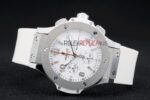 Hublot replica big bang chrono acciaio white dial strip rubber orologio replica copia 4us317 - immagine 5