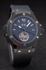 Hublot replica automatic vendome tourbillon black collection strip rubber orologio replica copia 4us319 - immagine 3