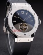 Hublot replica automatic vendome acciaio tourbillon black collection strip rubber orologio replica copia 4us320