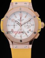 Hublot replica big bang chrono rose gold yellow strip rubber orologio replica copia 4us323