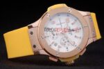 Hublot replica big bang chrono rose gold yellow strip rubber orologio replica copia 4us323 - immagine 6