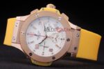 Hublot replica big bang chrono rose gold yellow strip rubber orologio replica copia 4us323 - immagine 5