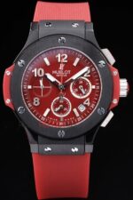 Hublot replica big bang chrono red strip rubber orologio replica copia 4us324 - immagine 4