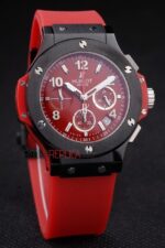 Hublot replica big bang chrono red strip rubber orologio replica copia 4us324 - immagine 3