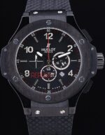 Hublot replica big bang chrono pro-hunter black dial strip rubber orologio replica copia 4us326