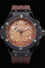 Hublot replica big bang chrono pro-hunter brown strip rubber orologio replica copia 4us327 - immagine 3