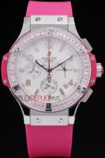 Hublot replica big bang chrono lady pink strip rubber orologio replica copia 4us329 - immagine 4