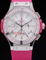 Hublot replica big bang chrono lady pink strip rubber orologio replica copia 4us329