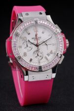 Hublot replica big bang chrono lady pink strip rubber orologio replica copia 4us329 - immagine 3