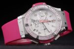 Hublot replica big bang chrono lady pink strip rubber orologio replica copia 4us329 - immagine 5