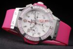 Hublot replica big bang chrono lady pink strip rubber orologio replica copia 4us329 - immagine 6