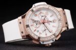 Hublot replica big bang chrono lady rose gold white dial strip rubber orologio replica copia 4us331 - immagine 6