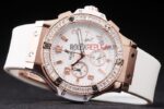 Hublot replica big bang chrono lady rose gold white dial strip rubber orologio replica copia 4us331 - immagine 5